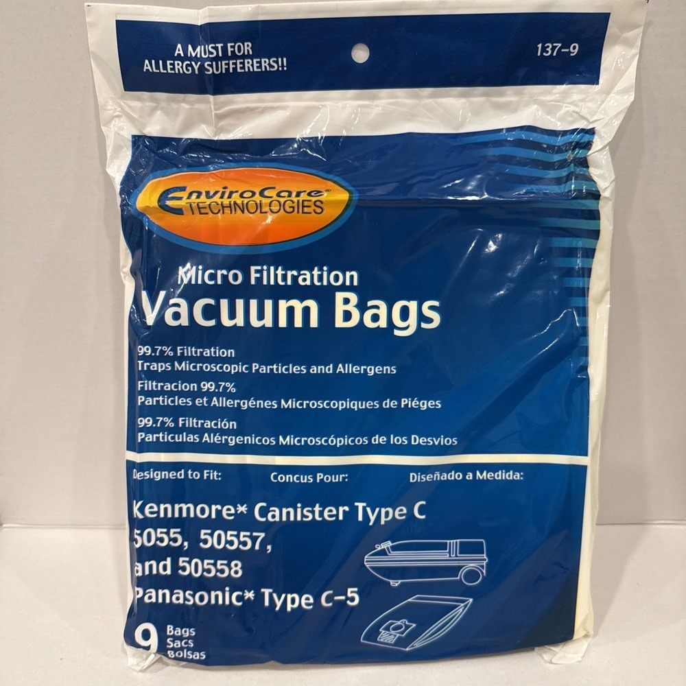 NWT Environcare Type C / Kenmore 50557 Vacuum HEPA Vacuum Cleaner Bags - 9 Pack